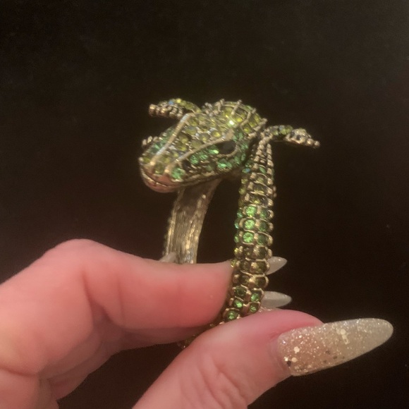 🐊CRYSTAL ALLIGATOR CUFF BRACELET! NEVER WORN! EXCELLENT CONDITION! - Picture 6 of 7